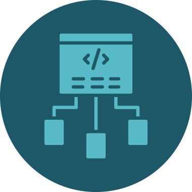 Kodlama Vektörü Kabartma Simgesi Tasarımı