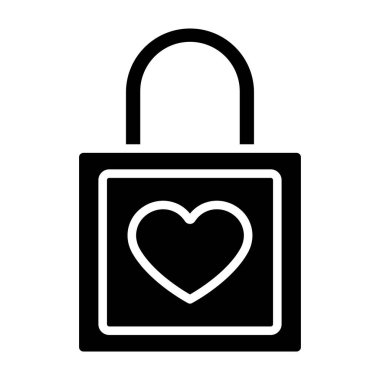 kalp kilidi vektör simgesi