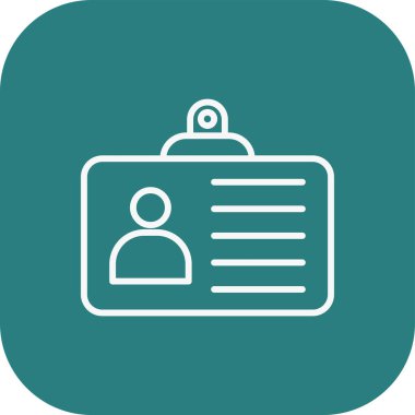 benzersiz kimlik kartı vektör çizgisi simgesi