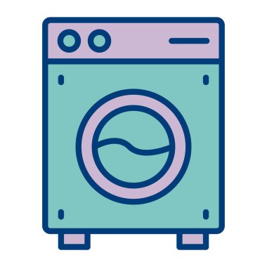 Çamaşır Makinesi modern simgesi, vektör illüstrasyonu