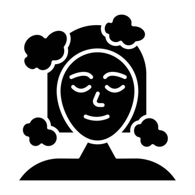 Kadın baş ikonu. Web için kadın baş vektör simgesinin basit illüstrasyonu