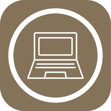 Soyut arkaplanda dizüstü bilgisayar simgesi izole edildi, n