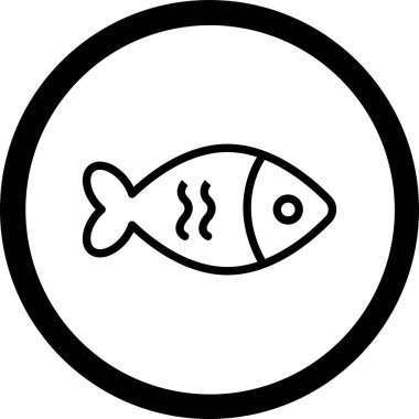 Balık simgesinin vektör illüstrasyonu