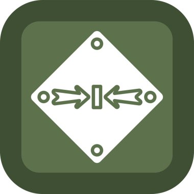 Yeşil işareti olan bir yol simgesinin vektör çizimi