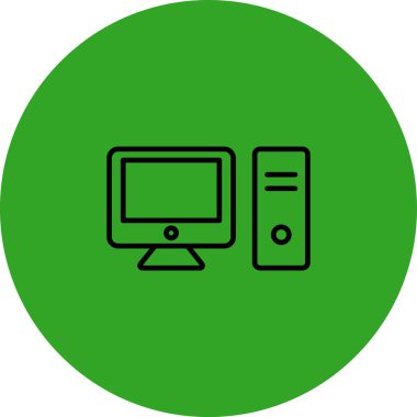 Bilgisayar monitörü simgesi. vektör illüstrasyonu