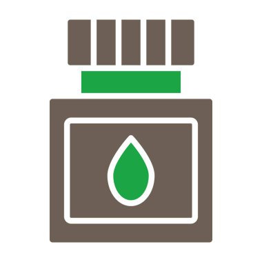 Yaprak ikonlu yağ fıçısı. vektör illüstrasyonu