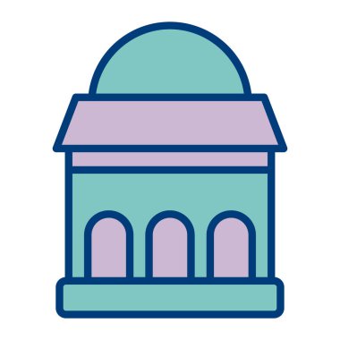 Bina. Web simgesi basit illüstrasyon