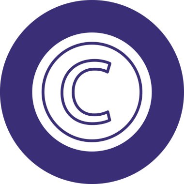 telif hakkı simgesi vektör illüstrasyonu