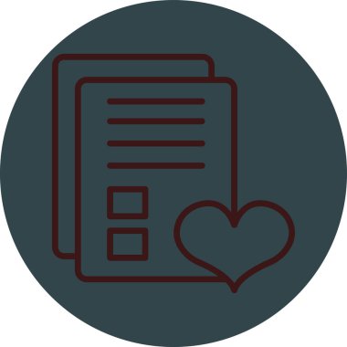 Kalbi olan bir harfin vektör simgesi