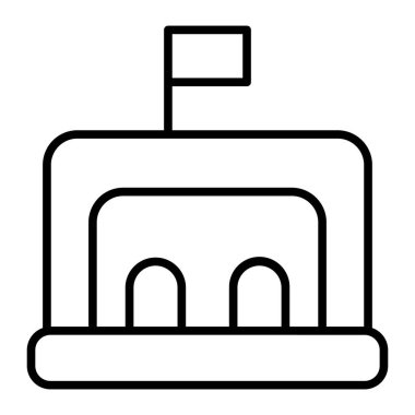 Kek vektör simgesi. Beyaz arkaplan pastasında izole edilmiş ana hat vektör simgesi.