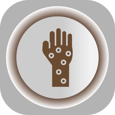 El dokunuşu ikonu. Beyaz arkaplanda internet düğmesi