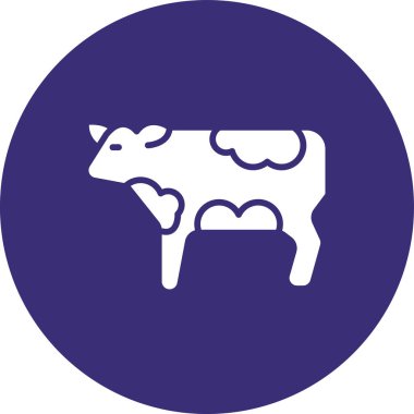 İnek çiftliği simgesinin vektör çizimi