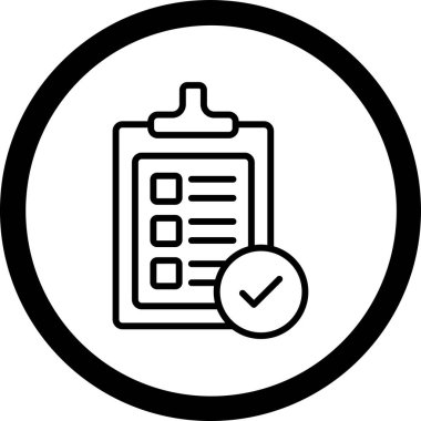 Kontrol listesi simgesi vektör illüstrasyonu