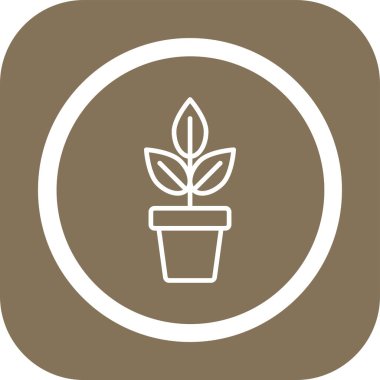 Bitki. Web simgesi basit illüstrasyon