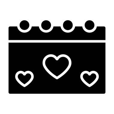 kalp takvimi çizimi, katı tasarım simgesi