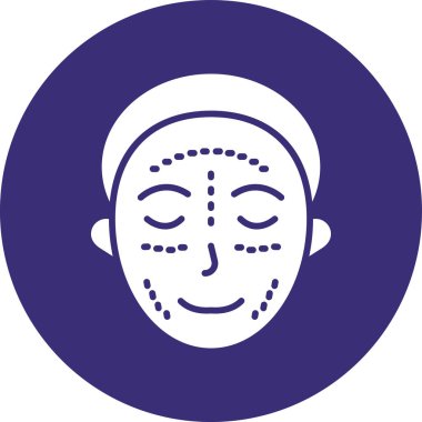 Yüz simgesi olan kadın, vektör illüstrasyonu