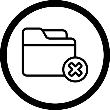 Klasör simgesini silin. vektör çizim