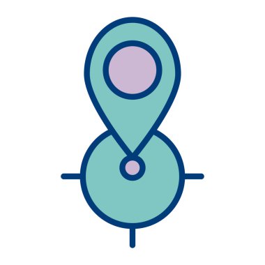 map pin location icon in filled outline style