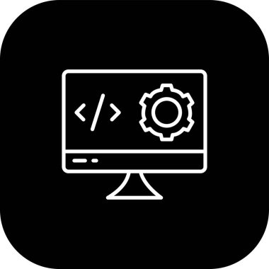 Kodlama Kabartma Vektörü Simgesi Tasarımı