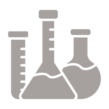 Taslak biçiminde bilim laboratuarı tüp simgesi