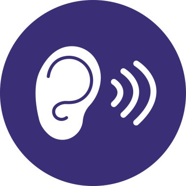 Kulak. Web simgesi basit illüstrasyon