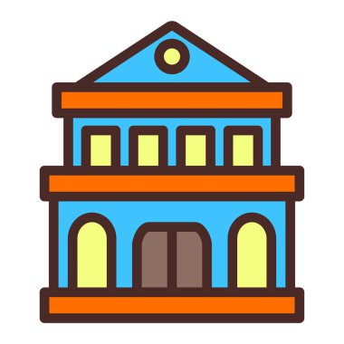 Bina. Web simgesi basit illüstrasyon