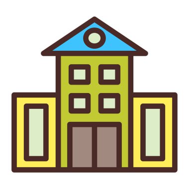 Bina. Web simgesi basit illüstrasyon