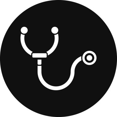 Doktor vektör simgesi. Stil düz sembol, siyah renk, yuvarlak açılar, beyaz arka plan.