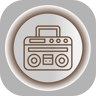 Benzersiz Radyo Vektörü Kabartma Simgesi