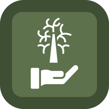 Kare arkaplanda palmiye ağacı simgesi