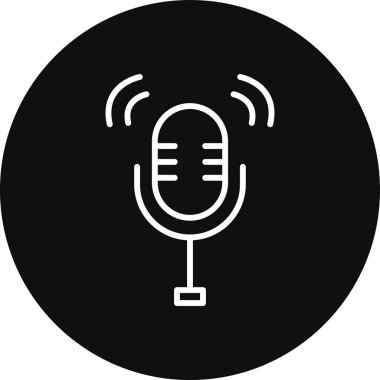 Mikrofon. Web simgesi basit tasarım