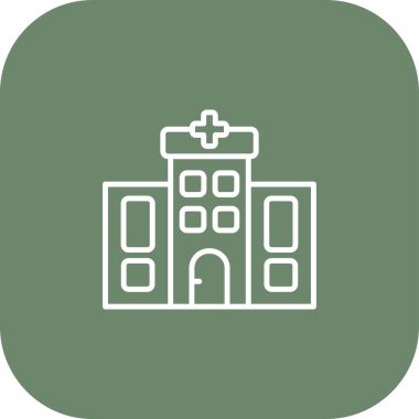 Hastane ikonu. Çizim. düz vektör illüstrasyonu