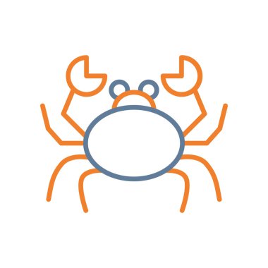 yengeç ince çizgi vektör simgesi