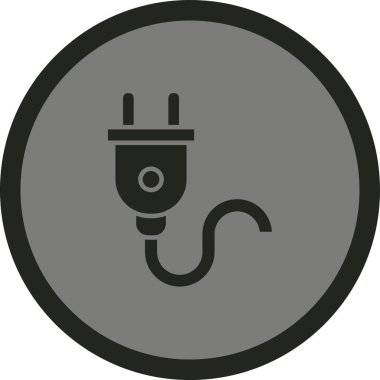 Elektrik prizi ico vektörü, basit illüstrasyon