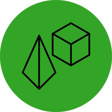 Bir elmasın yeşil ve siyah simgesinin vektör çizimi