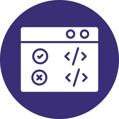 Kodlama web simgesi, basit vektör illüstrasyonu