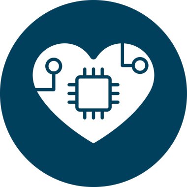 dijital çip. Web simgesi basit illüstrasyon