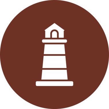 Benzersiz deniz feneri kabartma vektör simgesi