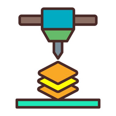 Kahve makinesi simgesi renk ana hatları vektörü