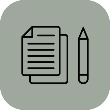 Belge simgesinin vektör illüstrasyonu, not defteri