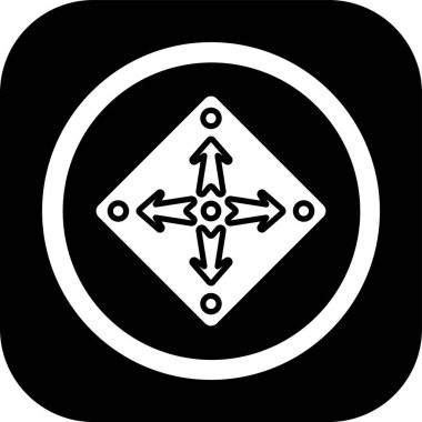 Bir pusula simgesinin vektör illüstrasyonu