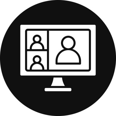 Dizüstü bilgisayarı olan insanların vektör simgesi