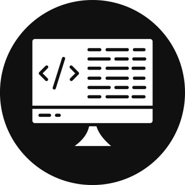 Kodlama. Web simgesi basit illüstrasyon