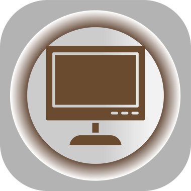 Bilgisayar simgesi. Web tasarımı için pc vektör simgesinin düz çizimi