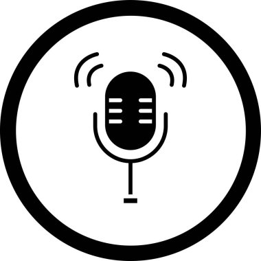 Mikrofon. Web simgesi basit illüstrasyon