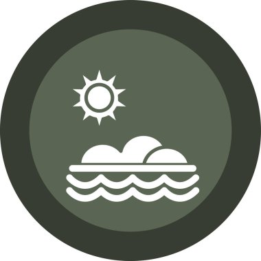 Bir deniz ve güneş ikonunun vektör çizimi