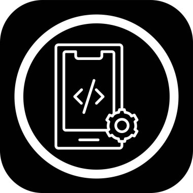 Cep telefonu ve viteslerin vektör simgesi