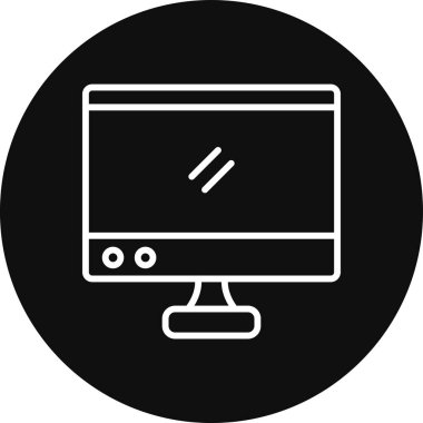 Bilgisayar monitörü. vektör simgesi