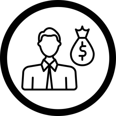 İnsanların vektör illüstrasyonu ve finans simgesi