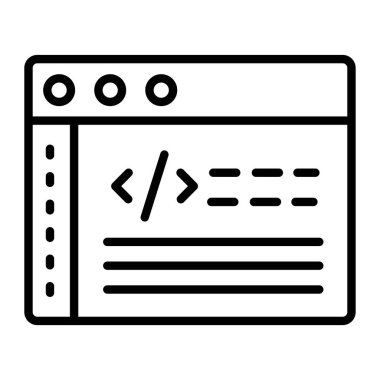 Web geliştirme kodlama çizgisi simgesi. vektör illüstrasyonu